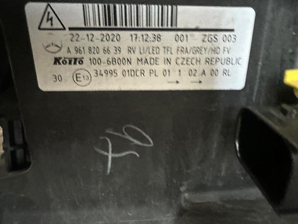 Headlight A9618206639 Mercedes-Benz Trucks ACTROS MP4 / MP5 2021 Left Front