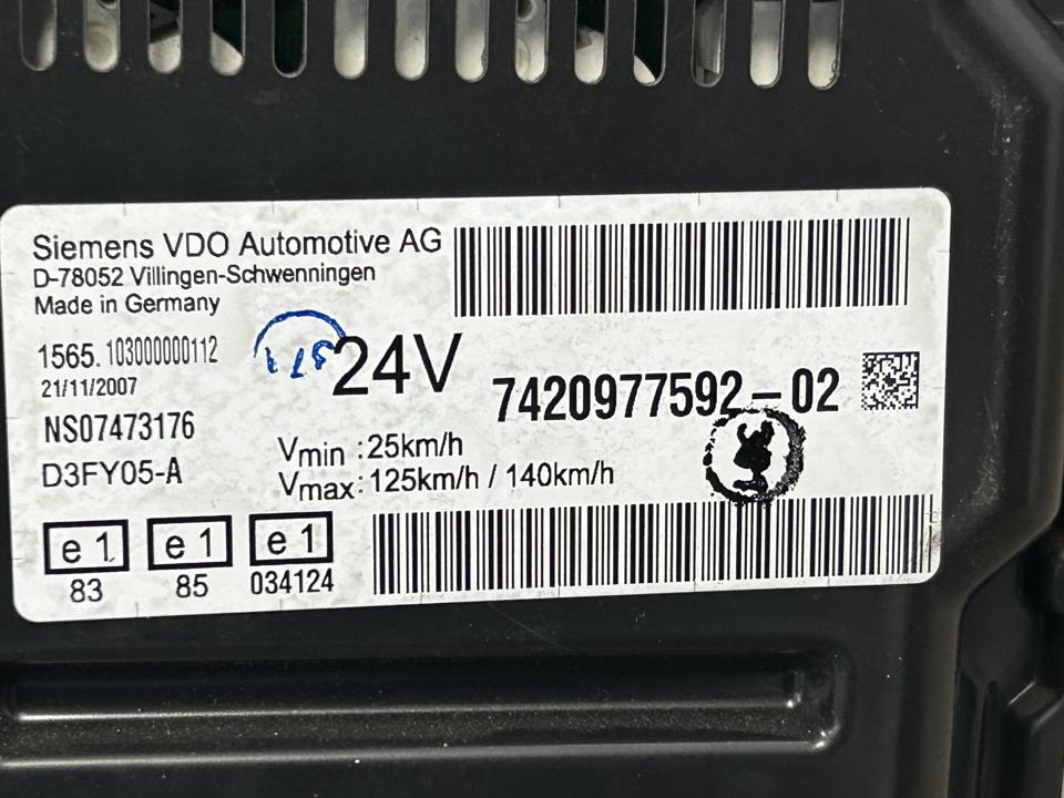 Instrument cluster 7420977592 Renault Trucks PREMIUM 2 2007