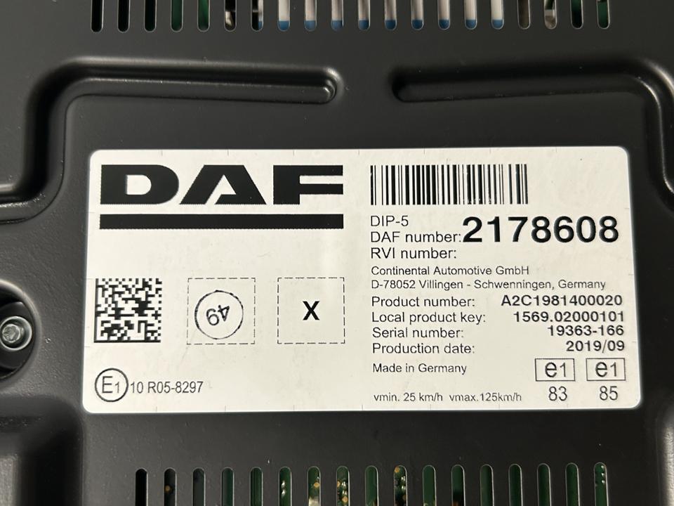 Instrument cluster 2178608 DAF XF 2019