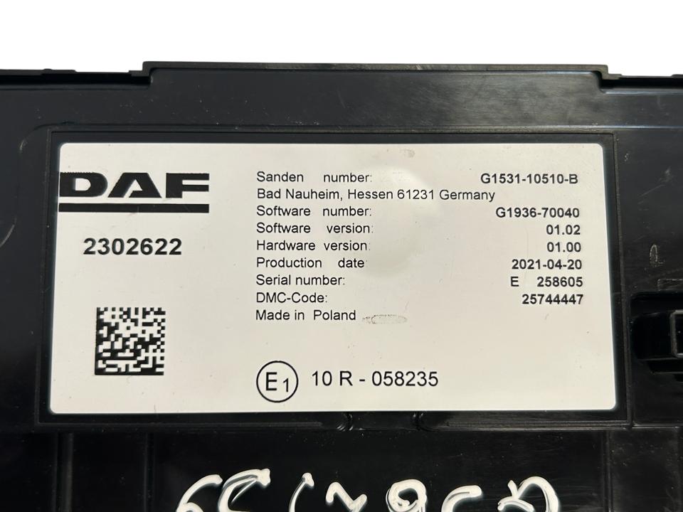 Cabin heater regulator 2302622 DAF XF 2021