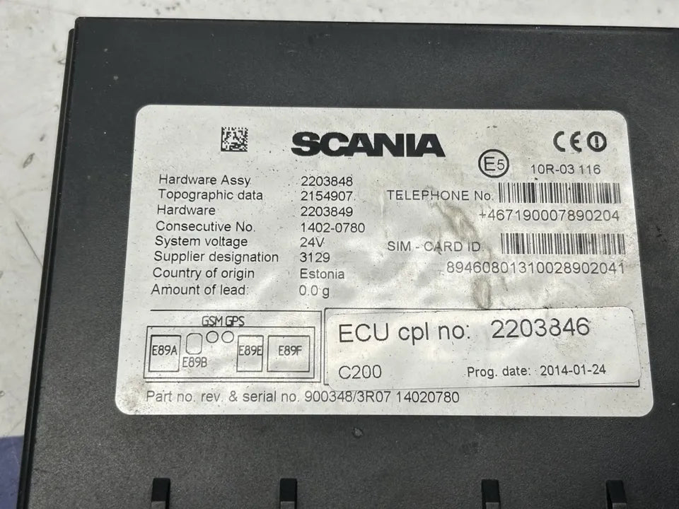 Valdymo blokas 2203846 C200 Scania R I 2014