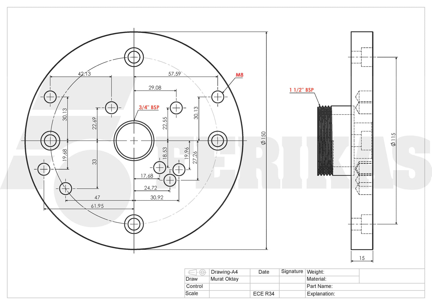 Hydraulic tank flange