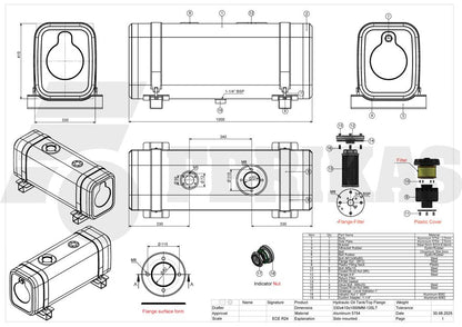 НОВЫЙ Гидравлический бак 120L 410x330x1000 заднемонтированный с фланцем