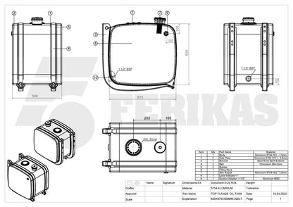 NEW Hydraulic tank 200L 620x675x500