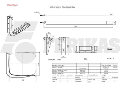 NEW DAF fuel tank mounting bracket / holder 575x675