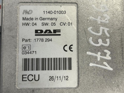 Control unit 1778294 DAF XF 105 2012