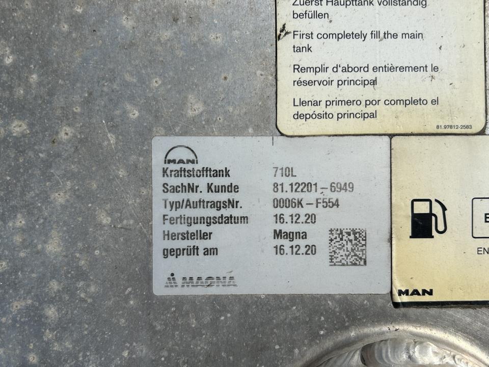 Fuel tank 81122016949 710L MAN Trucks TGX II 2020