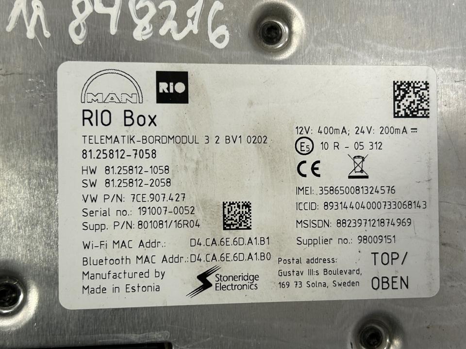 Control unit 81246076015 RIO Box MAN Trucks TGX II 2020