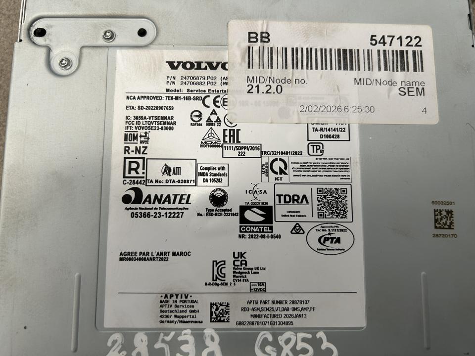Valdymo blokas 24706879 SEM Volvo Trucks FH III 2026