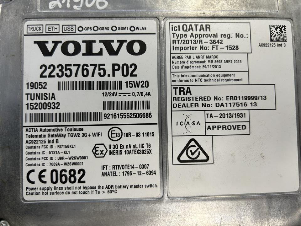 Valdymo blokas 22357675 TGW2 Volvo Trucks FH II 2015