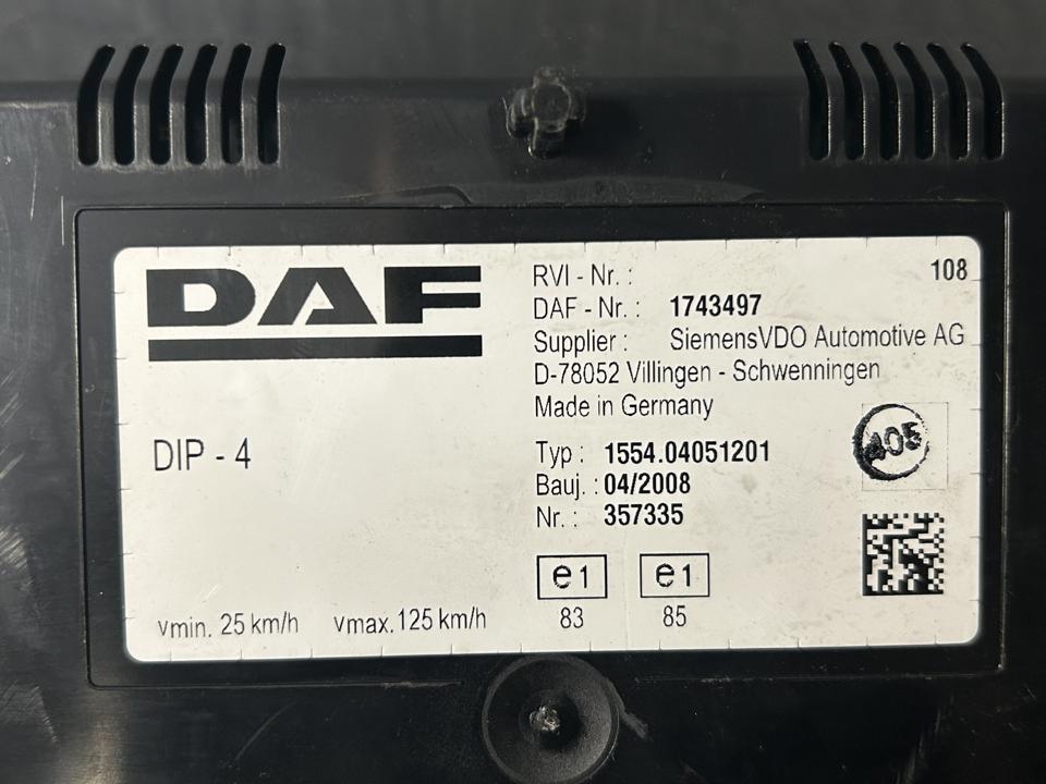 Панель приборов 1743497 DAF XF 105 2008
