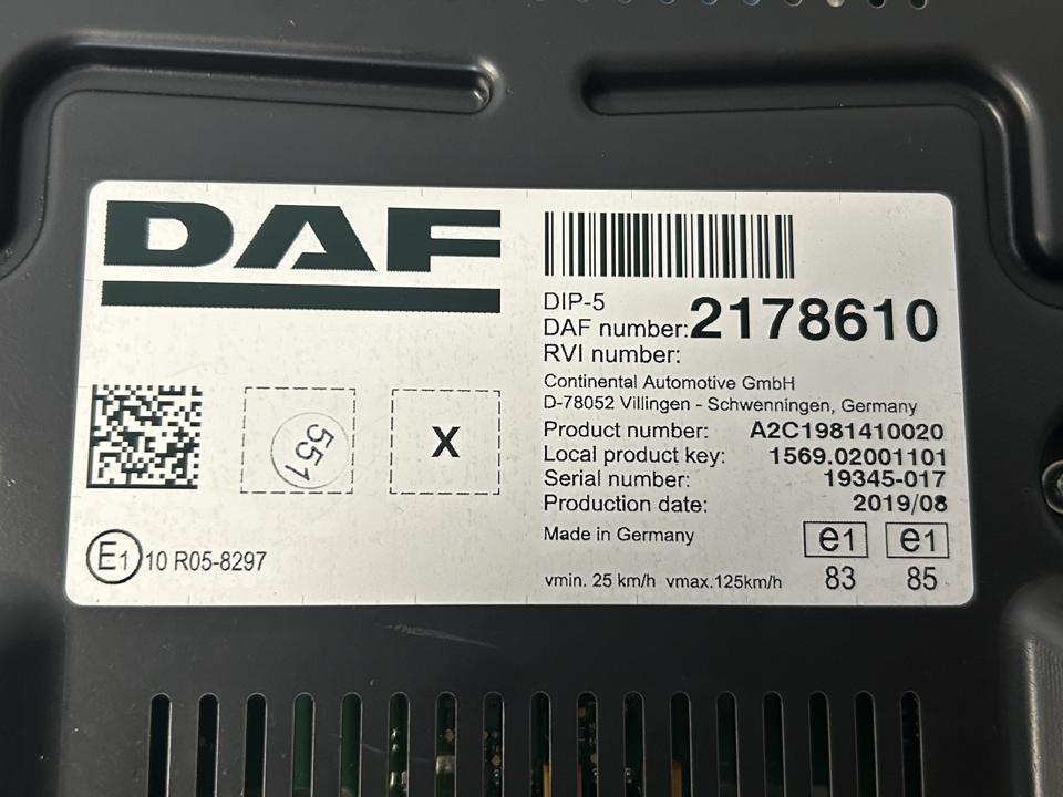 Prietaisų skydelis 2178610 UK DAF XF 2020