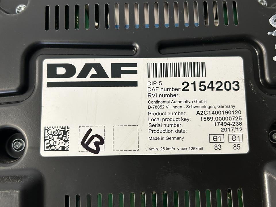 Instrument cluster 2154203 DAF XF 2018