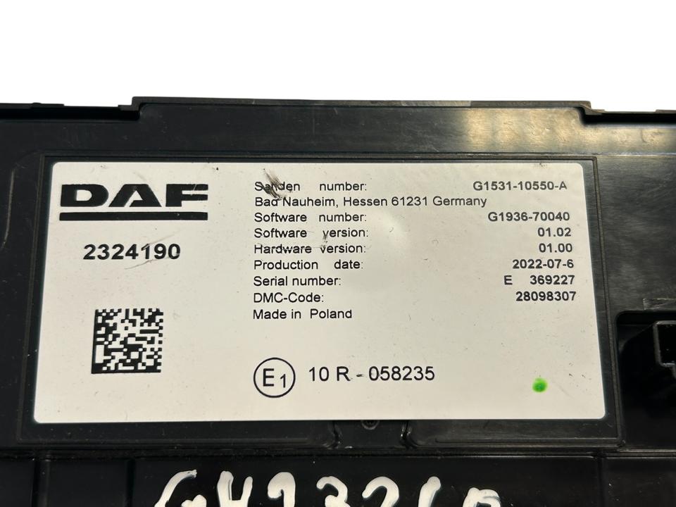 Cabin heater regulator 2324190 DAF XG 2022