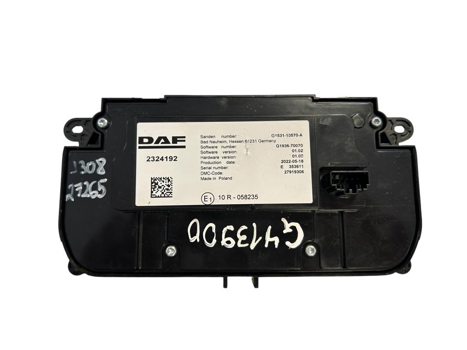 Cabin heater regulator 2324192 DAF XG 2022