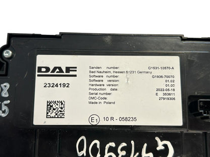 Cabin heater regulator 2324192 DAF XG 2022
