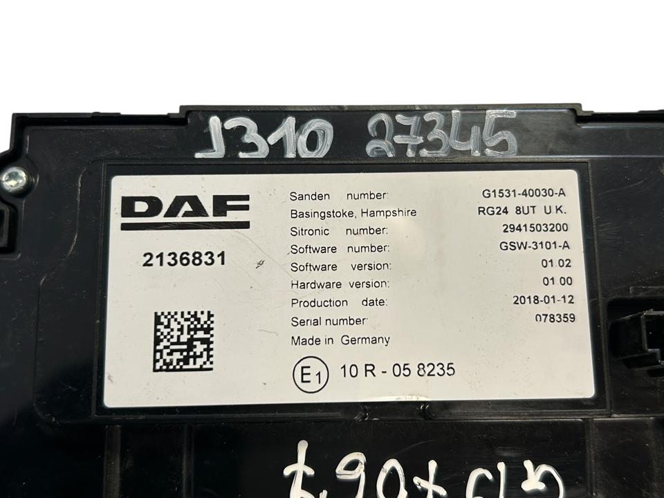 Cabin heater regulator 2136831 DAF XF 2018