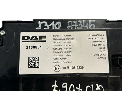 Cabin heater regulator 2136831 DAF XF 2018