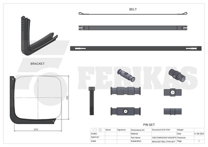 НОВЫЙ MAN / DAF / IVECO держатель топливного бака / кронштейн 620x675
