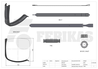 Mercedes Benz kuro bako laikiklis, kronšteinas 700x735