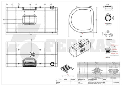 НОВЫЙ Volvo / Renault 550L топливный бак со ступенями 710x690x1420